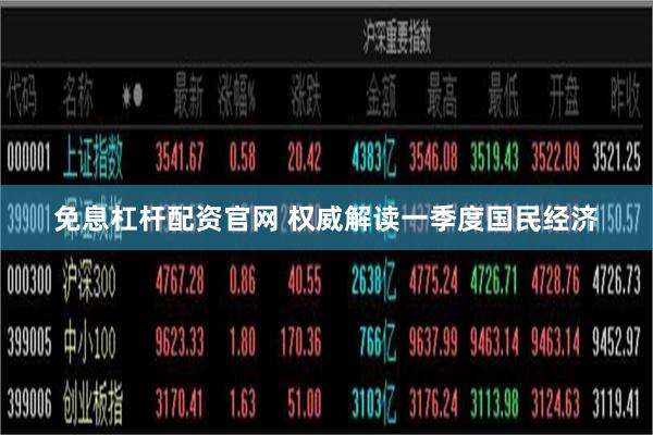 免息杠杆配资官网 权威解读一季度国民经济